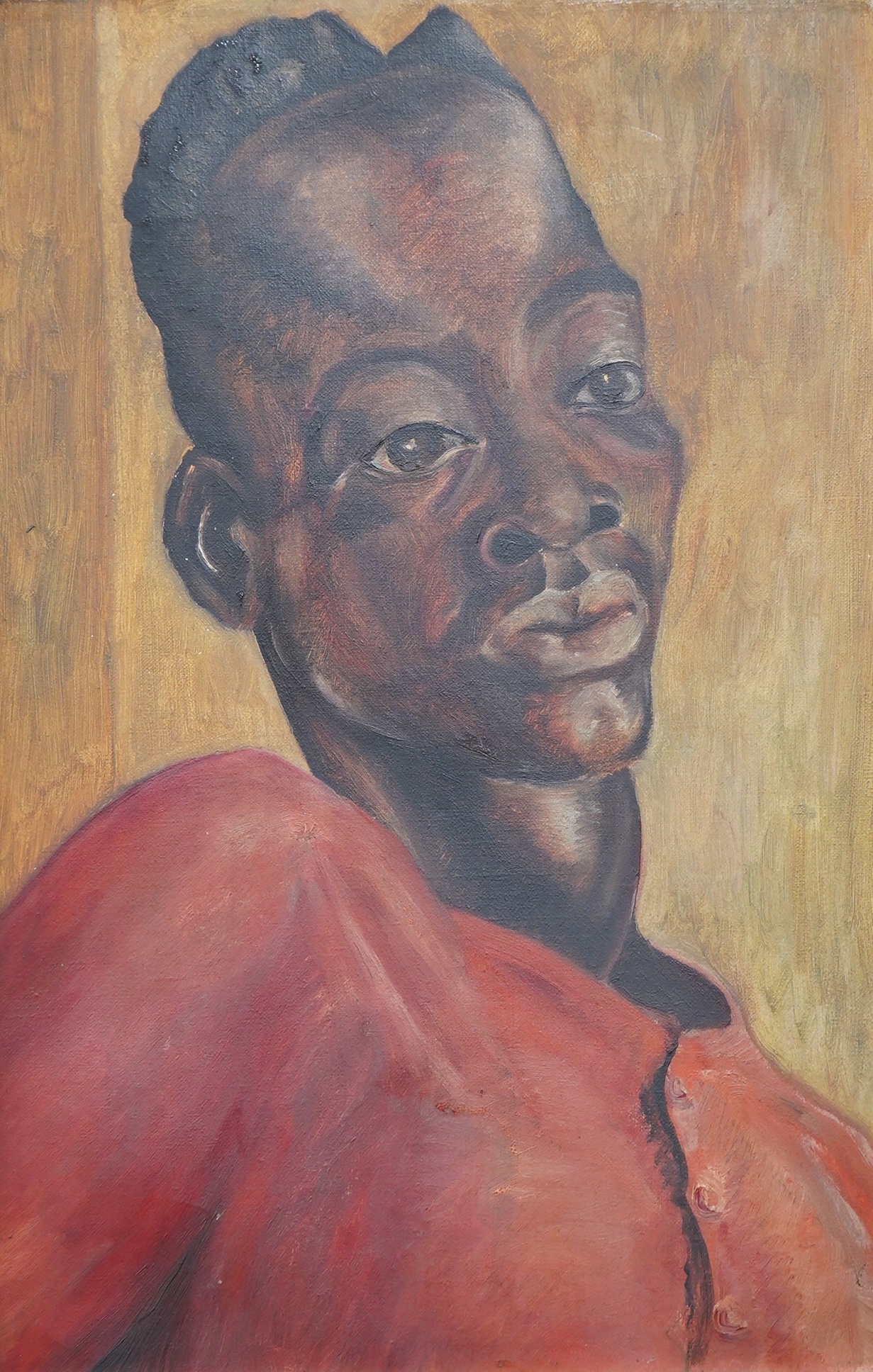 Nigerian School, Portrait of West African gentleman, oil on canvas, 44 x 29cm